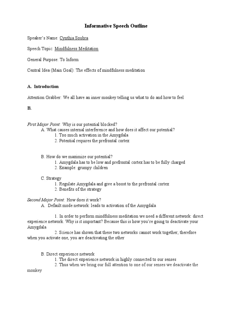 Informative Speech Outline 03 | PDF