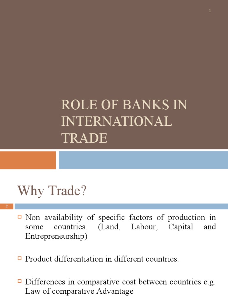 Role of Banks in International Trade | PDF | Letter Of Credit | Trade