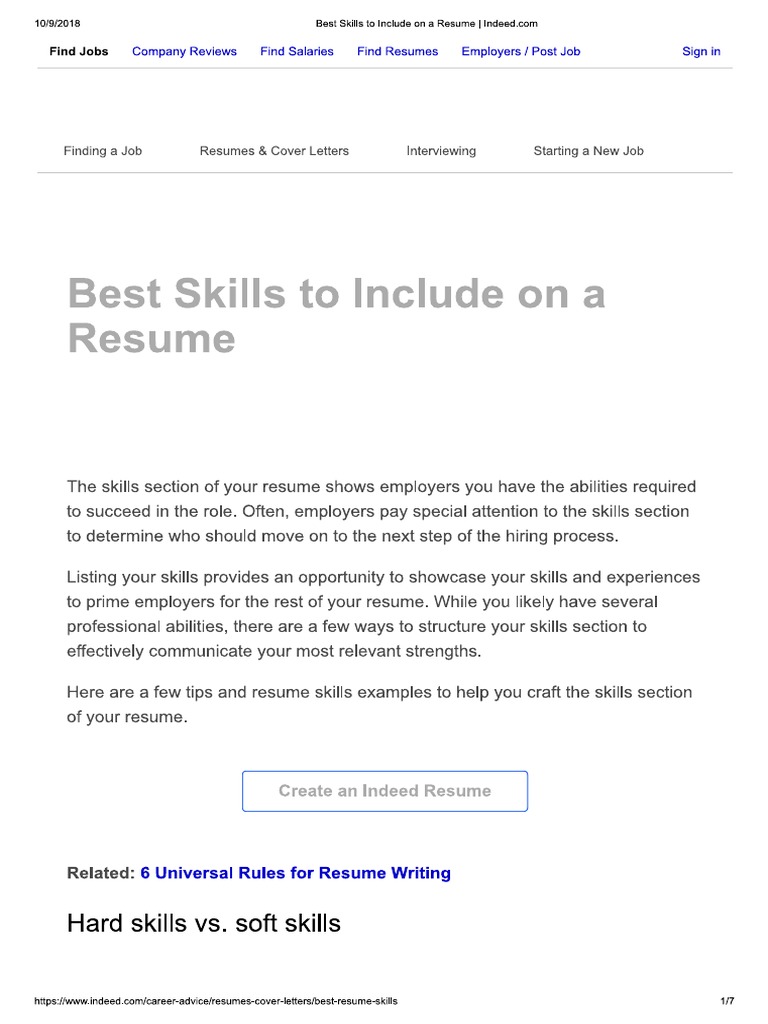 Best Skills To Include On A Resume | PDF, image size:768x1024