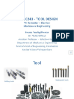 15mec243 - Tool Design: VII Semester - Elective Mechanical Engineering