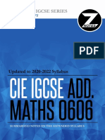 Caie Igcse Add Maths 0606 Theory
