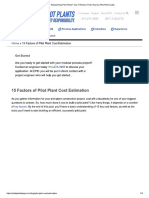 15 Factors of Pilot Plant Cost Estimation