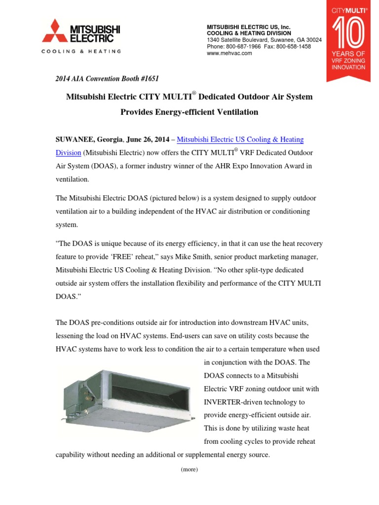 Dedicated Outdoor Air System PDF | PDF | Air Conditioning | Efficient ...