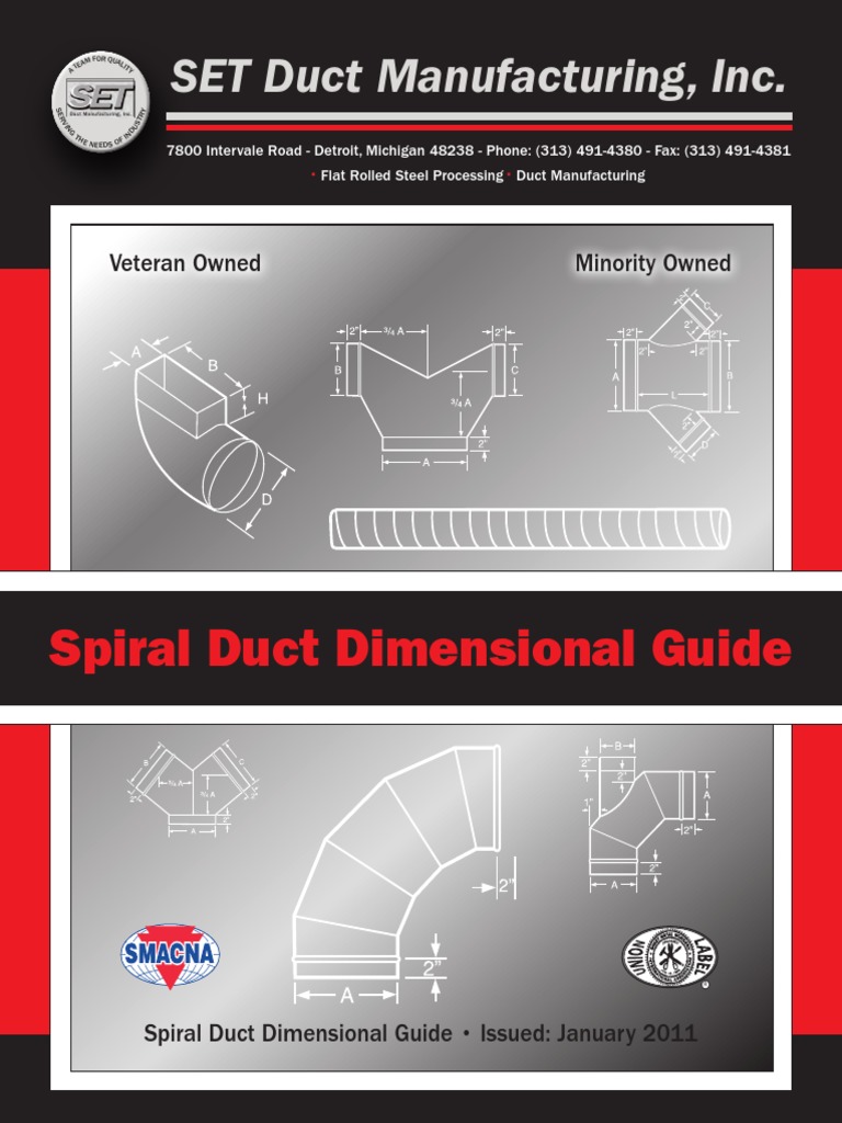 SET Duct Manufacturing, Inc.: Spiral Duct Dimensional Guide | PDF ...