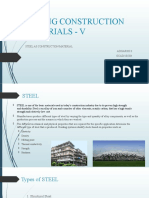 Building Construction & Materials - V: Steel As Construction Material Adharsh.S GCAD/18/304