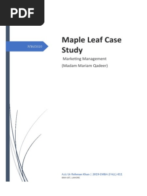 Maple Leaf Case Study Assignment