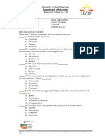 Grade 9 Music Education Test Review