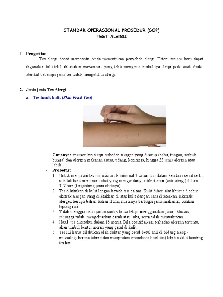 Prosedur dan Interpretasi Skin Test Alergi | PDF | Pengembangan Diri ...