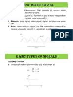 Signals: Types, Representation and Transformation