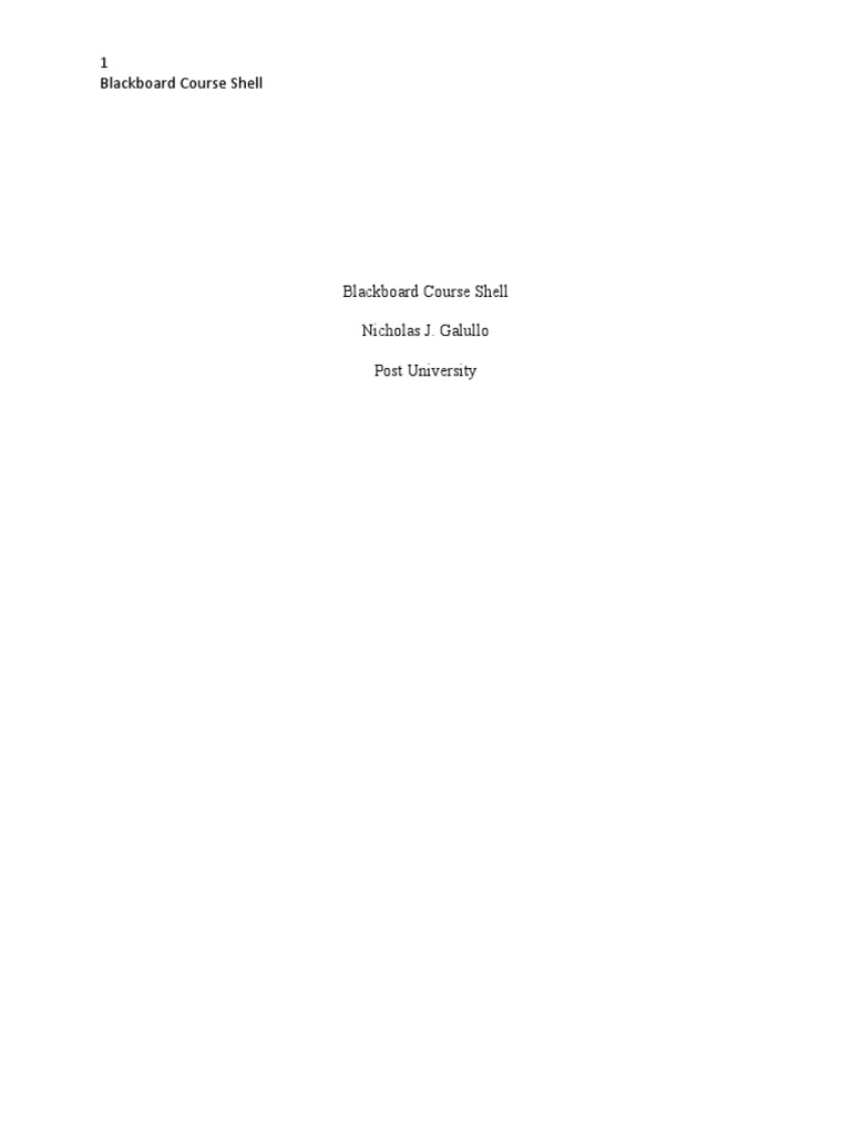 Blackboard Course Shell PDF Cognition Learning