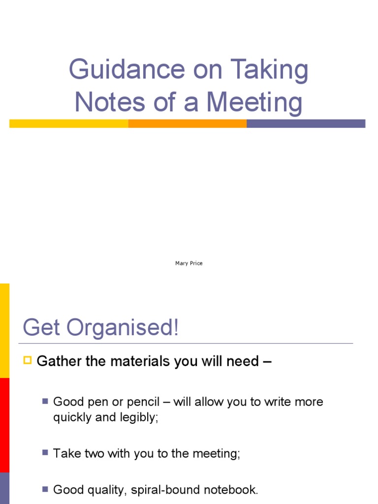 Effective Meeting Note-Taking Tips | PDF
