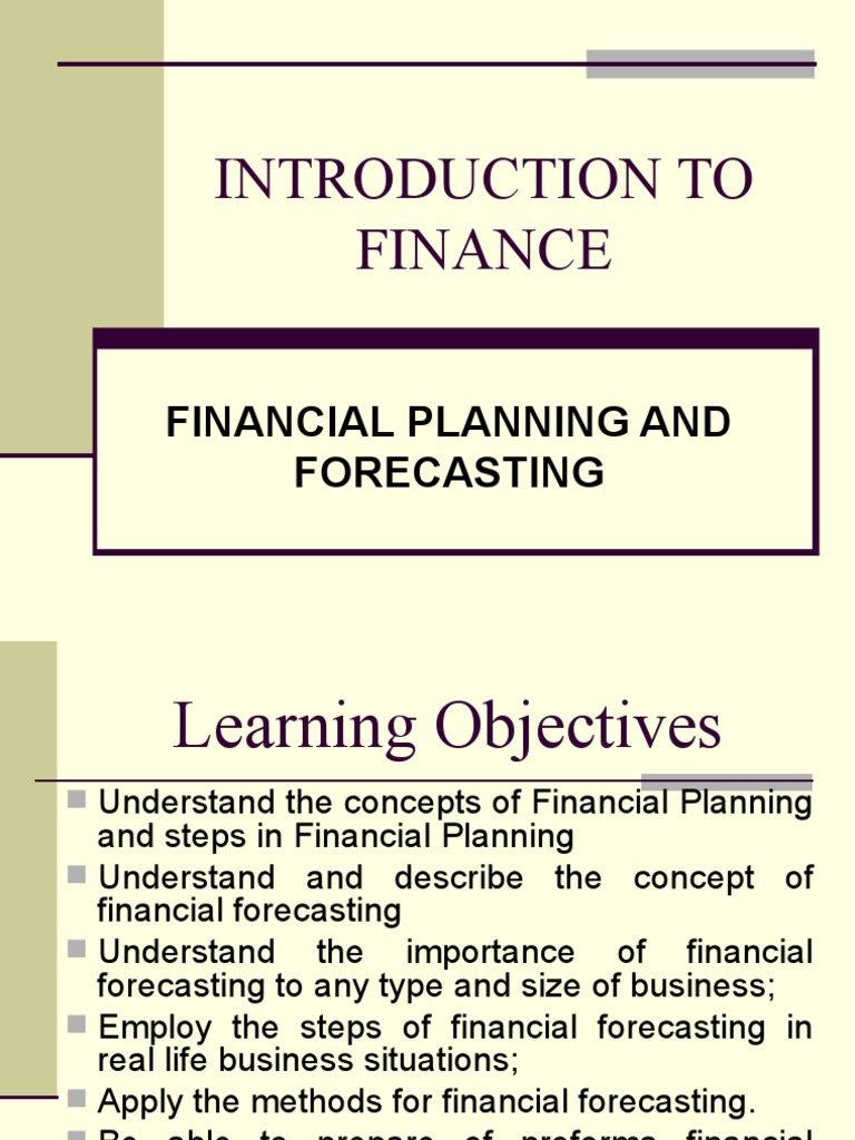 Financial Planning and Forecasting Guide | PDF | Financial Plan | Pro Forma