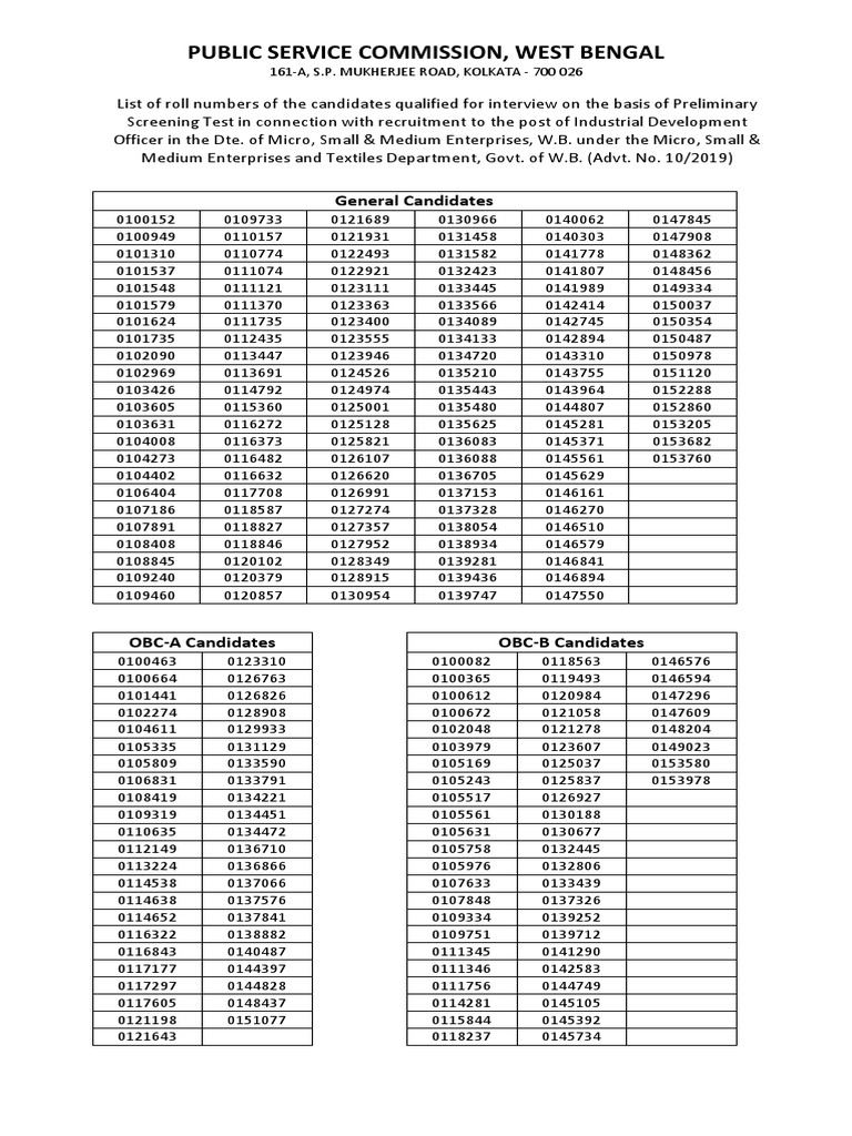public-service-commission-west-bengal-general-candidates-pdf-bengal