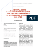 La Memoria Como Categoría Social para Un Enfoque Historiográfico en Latinoamérica A Través Del Arte-Oatr PDF