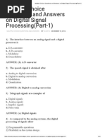 Multiple Choice Questions and Answers On Digital Signal Processing (Part-1)