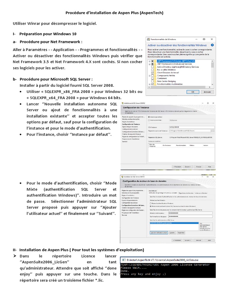 Procédure D'installation de Aspen Plus | PDF | Microsoft SQL Server ...