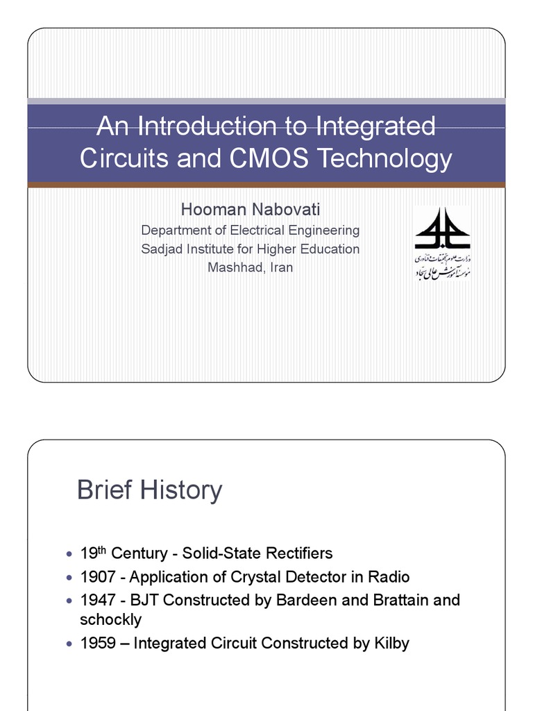 An Introduction To Integrated An Introduction To Integrated Circuits ...