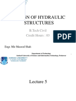 Design of Hydraulic Structures: B.Tech Civil Credit Hours: 03