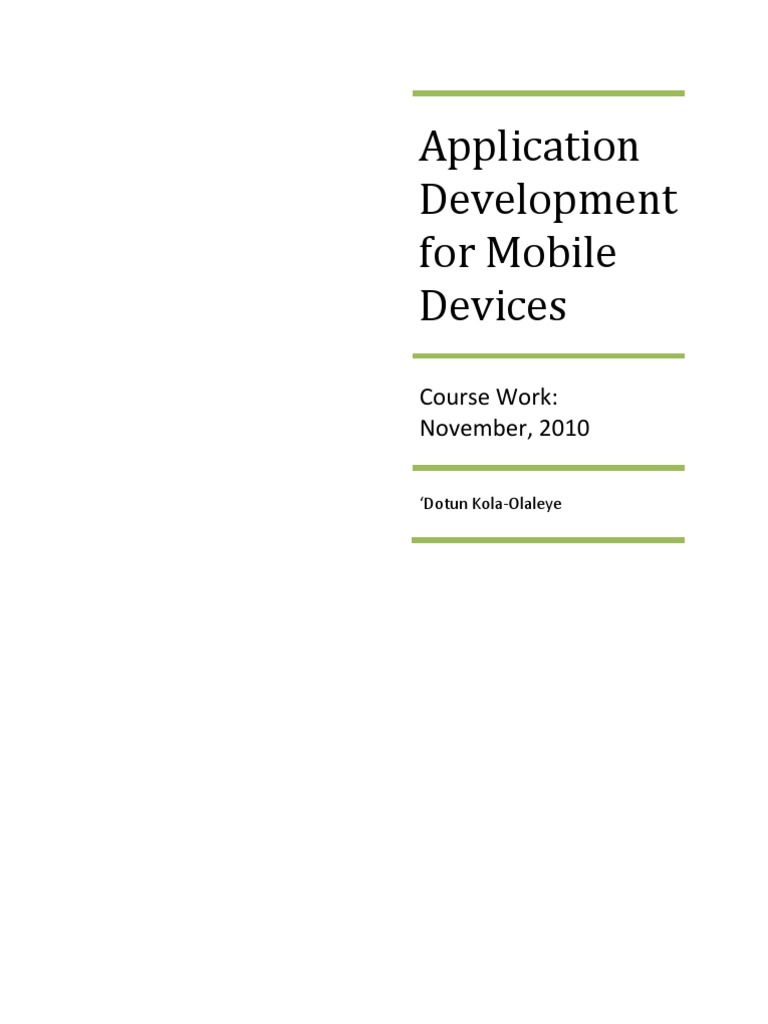 Mobile Application Development Overview | PDF | Java (Programming ...