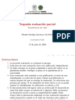 Segunda Evaluación Parcial: Transferencia de Calor