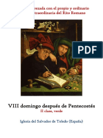 VIII Domingo Despues de Pentecostes. Propio y Ordinario de La Santa Misa