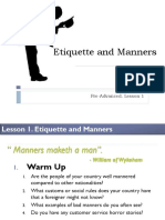 Lesson 1 - Etiquette and Manners