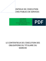 Le Contentieux de L Execution Des Marches Publics de Services