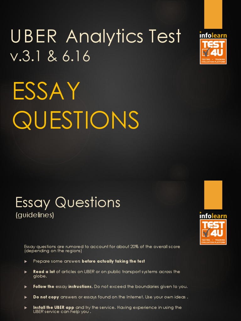 Uber Analytics Test Essay Guidelines | PDF | Fee | Business