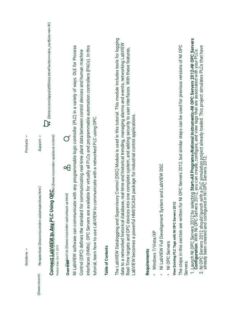 Connect LabVIEW to PLC via OPC Guide | PDF | Programmable Logic ...