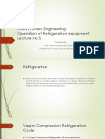FST-404 Food Process Engineering Operation of Refrigeration Equipment Lecture No.5