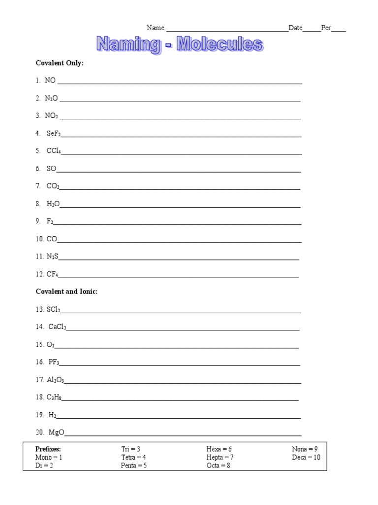 Covalent and Ionic Compound List | PDF | Technology & Engineering