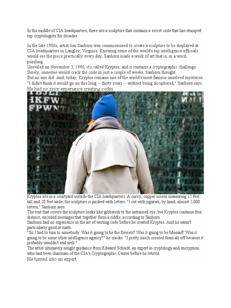 Secrets of the Kryptos Sculpture | PDF | Secrecy | Military Communications