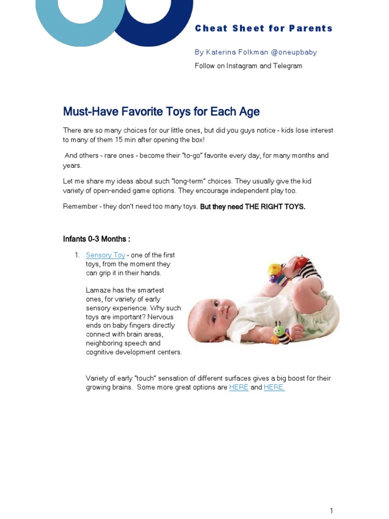 Must Have Toys By Age Katerina Oneupbaby Pdf Download Free Pdf Toys