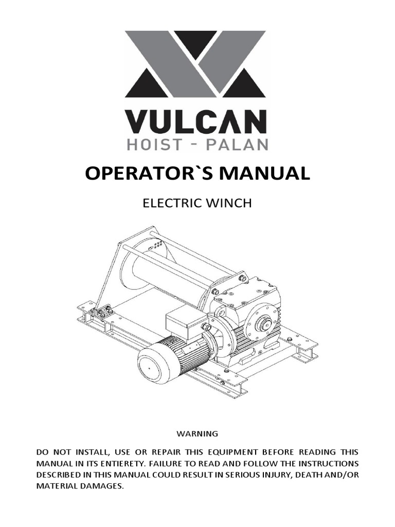 Operator'S Manual: Electric Winch | PDF | Electrical Connector | Wire