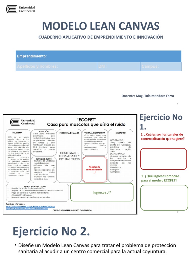 Cuaderno de Trabajo para Modelo Lean Canvas | Descargar gratis PDF ...