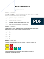 Exercícios Análise Combinatória