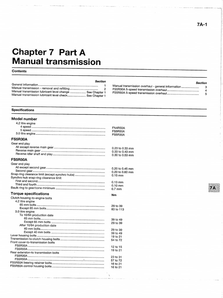 Chapter 7. Manual and Automatic Transmission & Transfer Case PDF