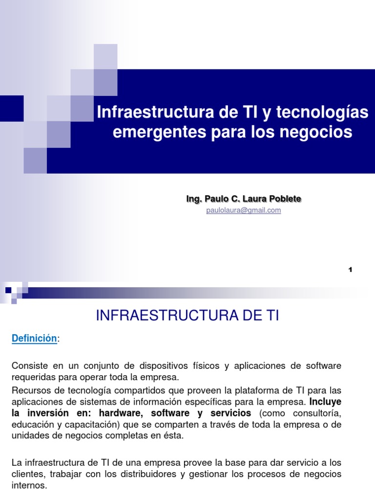 Infraestructura de TI y su Evolución | PDF | Computación en la nube ...