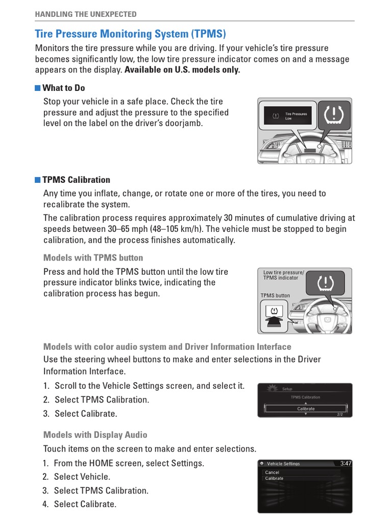 Tire Pressure Monitoring System (TPMS) : What To Do | PDF | Tire | Vehicles