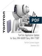 Tomtom Application Update For Sony Xnv-660Bt/Sony Xnv-770Bt: Tomtom Customer Support December 2012