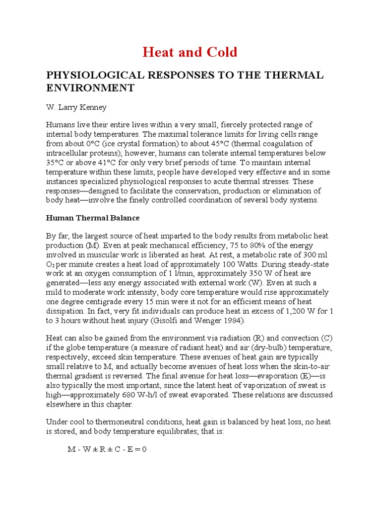 Heat and Cold | PDF | Hyperthermia | Perspiration
