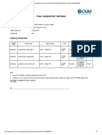 Final Examination Timetable: Semester: May 2020