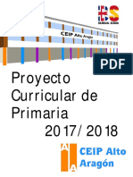 PROYECTO CURRICULAR PRIMARIA CEIP ALTO ARAGÓN  2017-2018