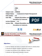 CMP - Unit 13 - Dispute Resolution and Mediation Procedures in Contracts - PPT - Final