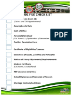 201 File Check List: Appointments (Form 33)