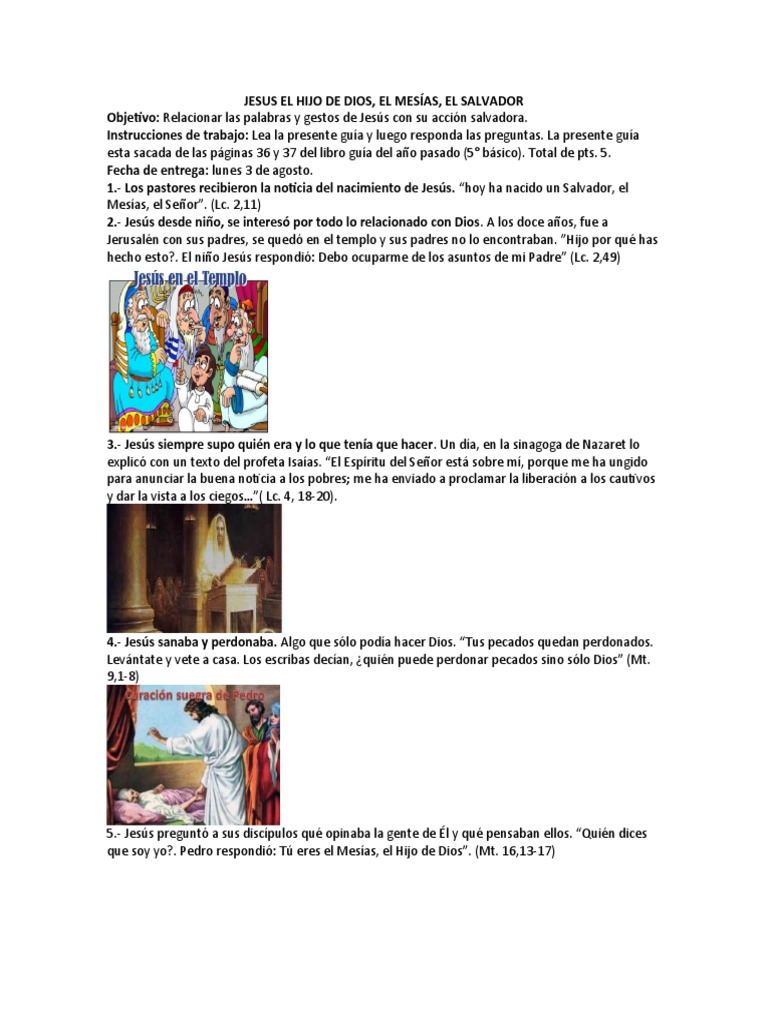 Jesús: Hijo de Dios y Mesías | PDF | Mesías | Jesús