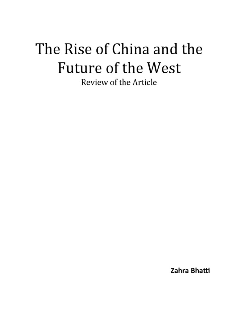 Review of the rise of china pdf china world politics
