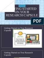 Getting Started On Your Research Capsule
