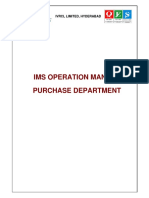 Ims Operation Manual Purchase Department: Ivrcl Limited, Hyderabad