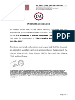 Products Declaration for Textile Printing